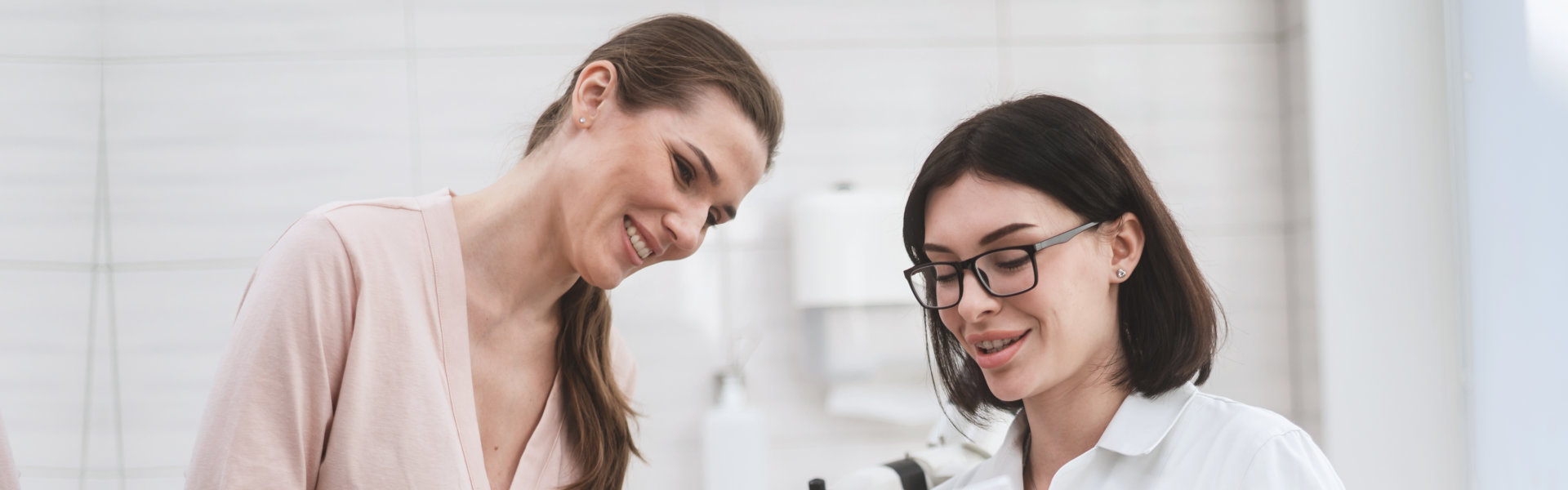 doctor looking at results of the patient